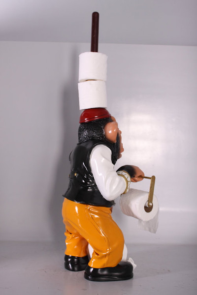 Toilet Monkey TP Holder is a functional creation back view of Statue Ape